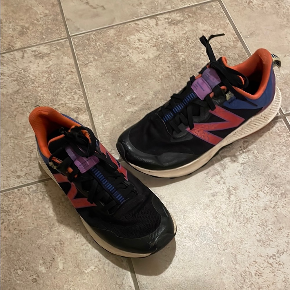 New Balance Black Orange Purple Athletic Sneakers